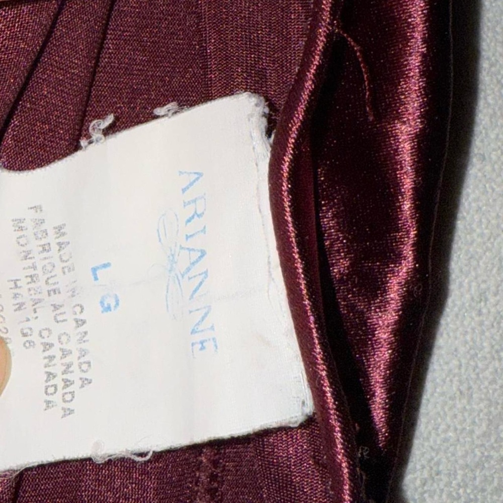 Whimsygoth romantic true vintage wine slip lace trim sexy satin slip - Picture 7 of 8